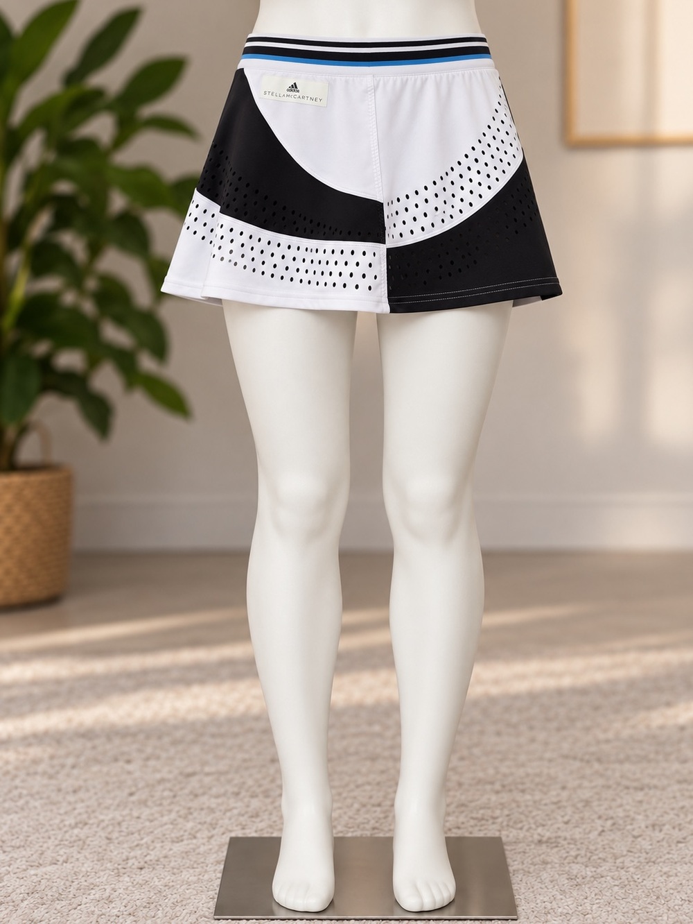 Stella McCartney Adidas Black & White Colorblock Athletic Skort Skirt Sz.Small